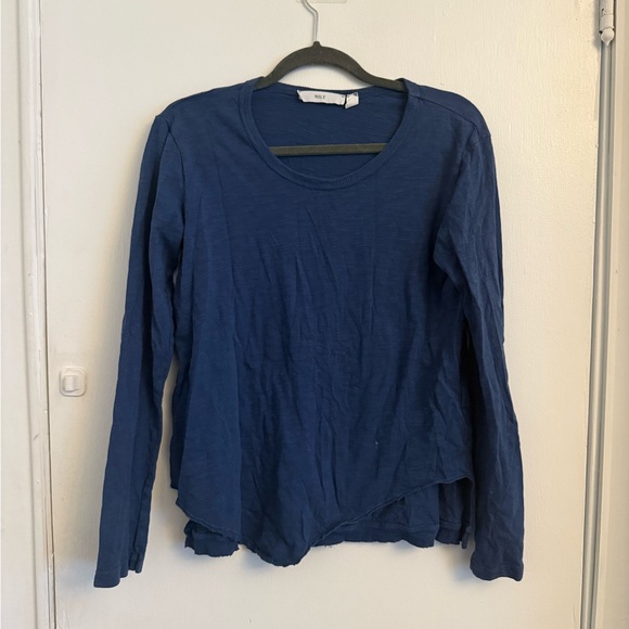 Wilt Blue Asymmetrical Relaxed Blouse - Picture 1 of 4
